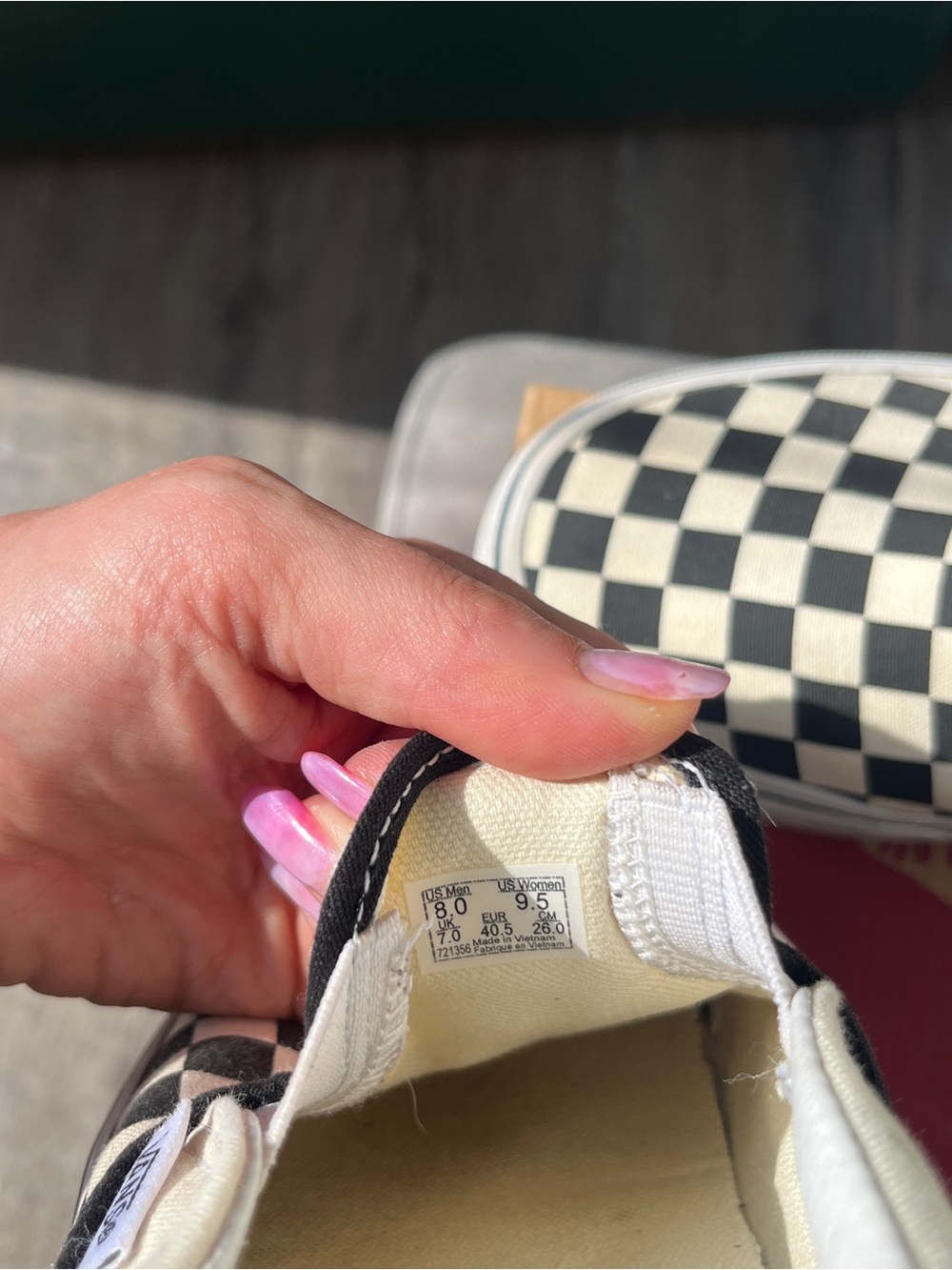 Vans Checkerboard Platform SlipOns Black White unisex sneakers womens 9.5 mens 8 - Picture 7 of 8